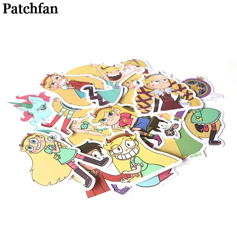 12 компл./лот patchfan 17 шт./компл. Звезда против сил зла милые наклейки для скрапбукинга DIY ноутбука скейтборд Украшения знак A2017