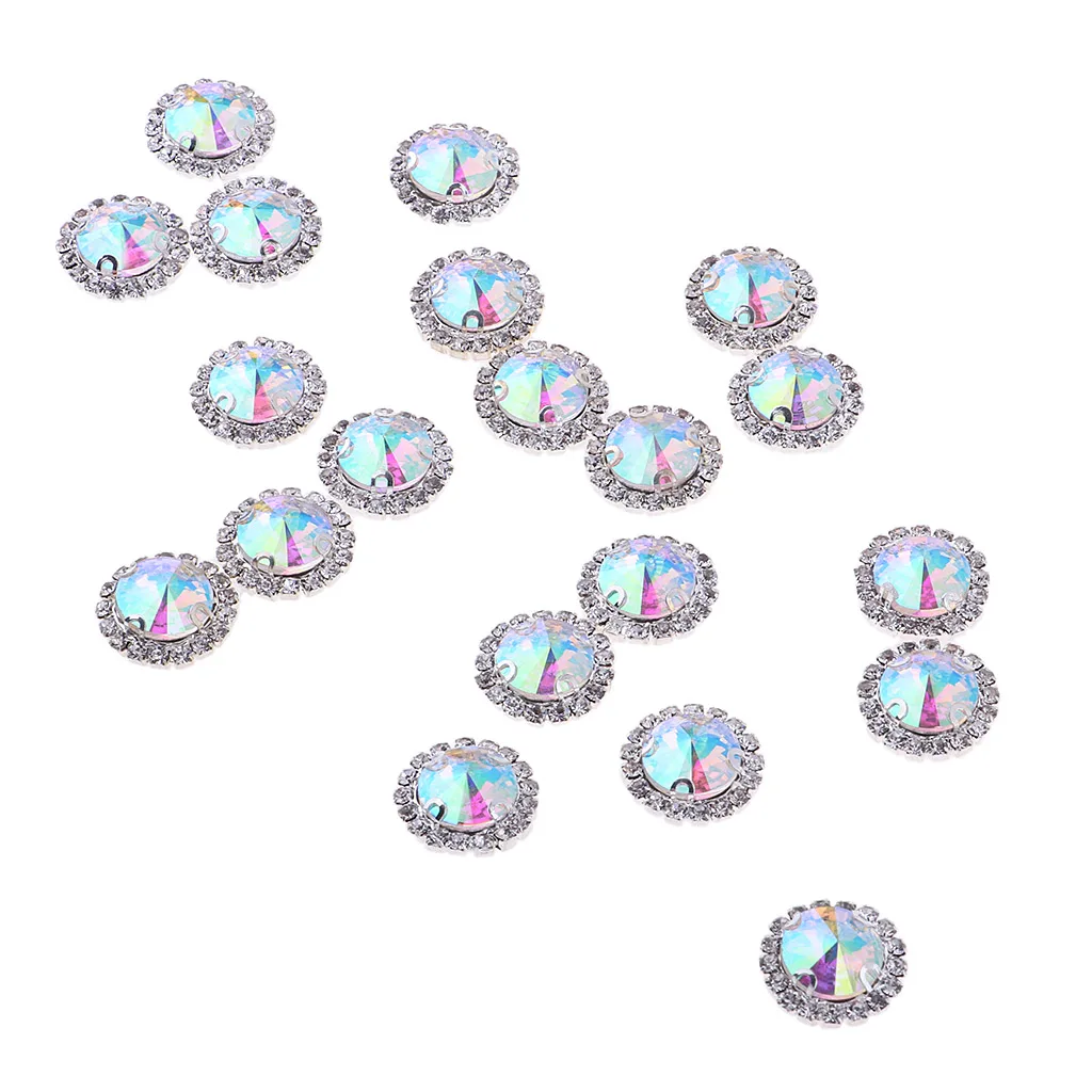 20Pcs Glass Rhinestone Sewing On Clothes Wedding Dress DIY Fashion Rhinestone Decoration Sticker Sewing Accessories