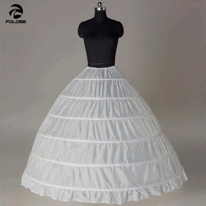 Белые шесть Hoops плюс размер Свадебная Нижняя юбка для платья/кринолин/нижнее белье Свадебные аксессуары