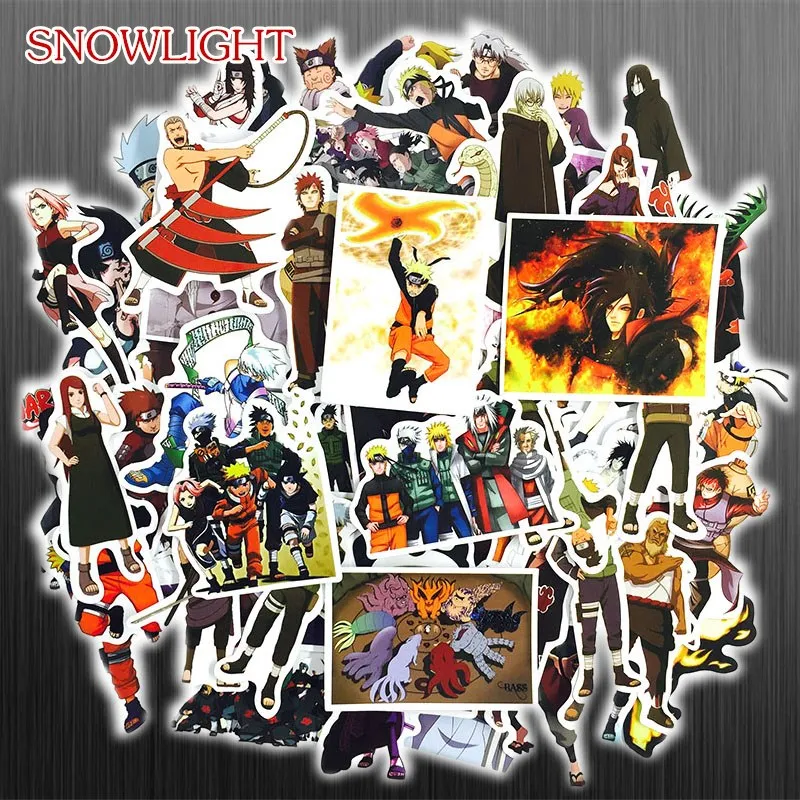 100Pcs/Set Japanese Anime Naruto Fun Stickers For Notebook PC Skateboard Bicycle Motorcycle DIY Waterproof Toy Sticker