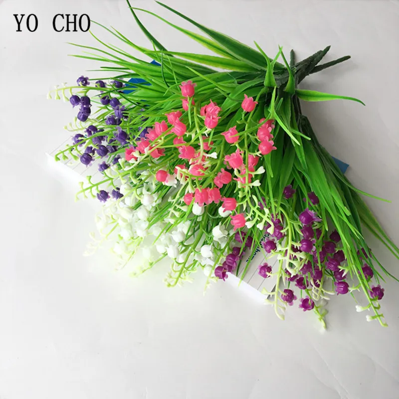 Yo Cho 1pc Artificial Flower Valley Lily Wind Chime Fake Flower Bell