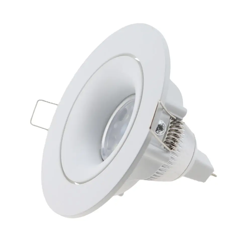 Горячая Распродажа, Круглый квадратный белый светодиодный встраиваемый потолочный светильник с регулируемой рамкой для GU10 MR16 E27