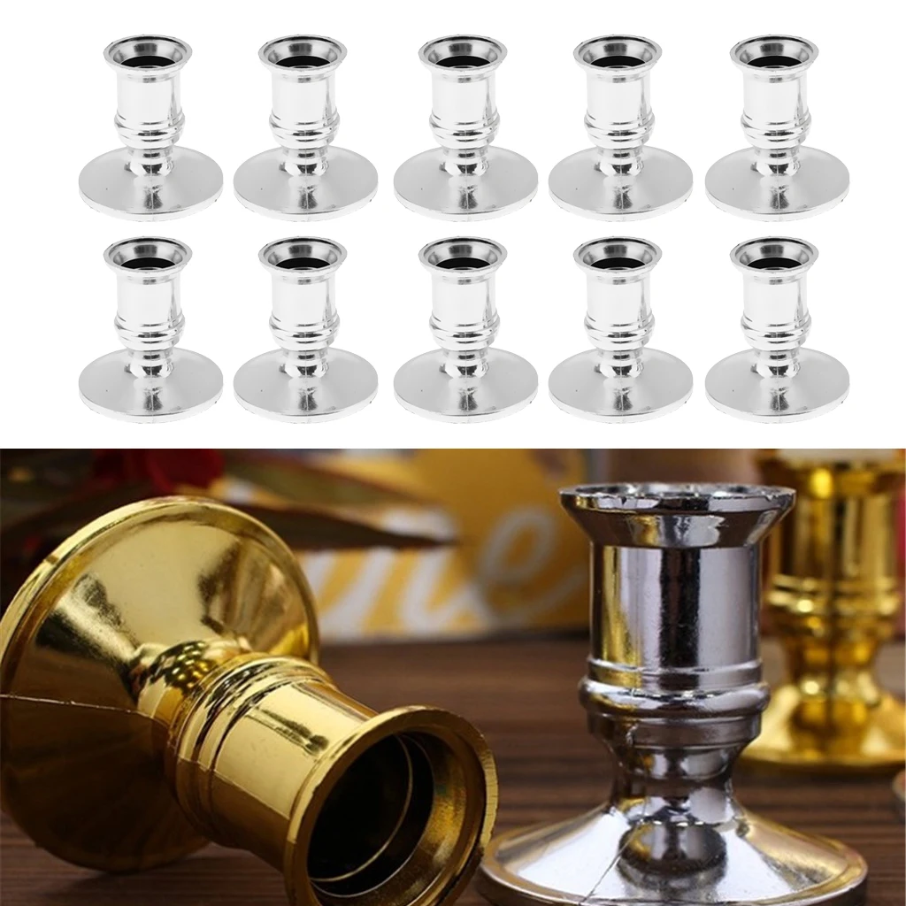 10pcs Plastic Pillar Candle Base Electronic Taper Candle Stand Holder Candlestick