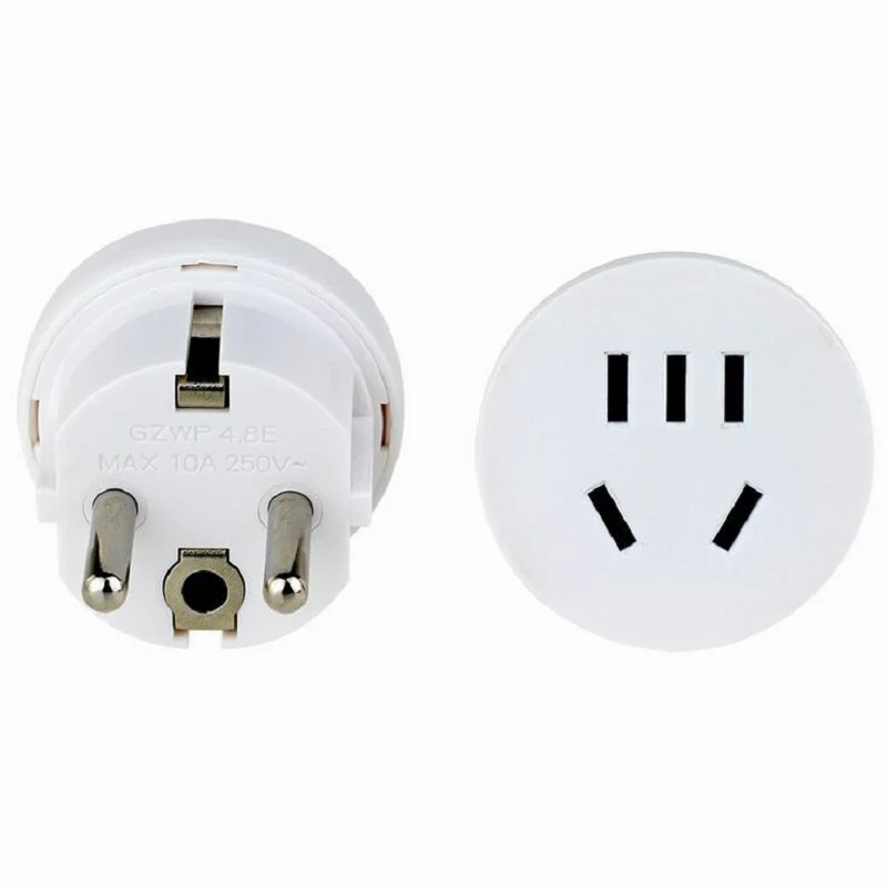 

AU US to EU Plug converter Travel Adapter Electrical Plug With grounding 4.8mm German Korea Europ 2Pin Plug Power Adapter Socket