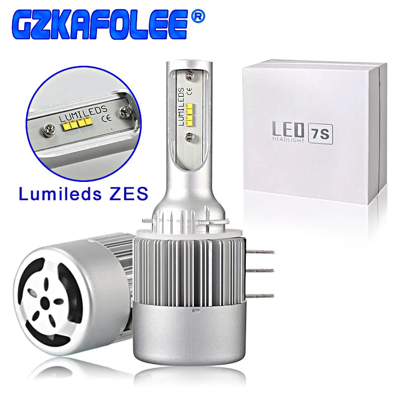 

GZKAFOLEE h15 LED Car Headlight Bulbs Canbus auto lamp 72W 12000LM 6000K 12V 24V ZES chip