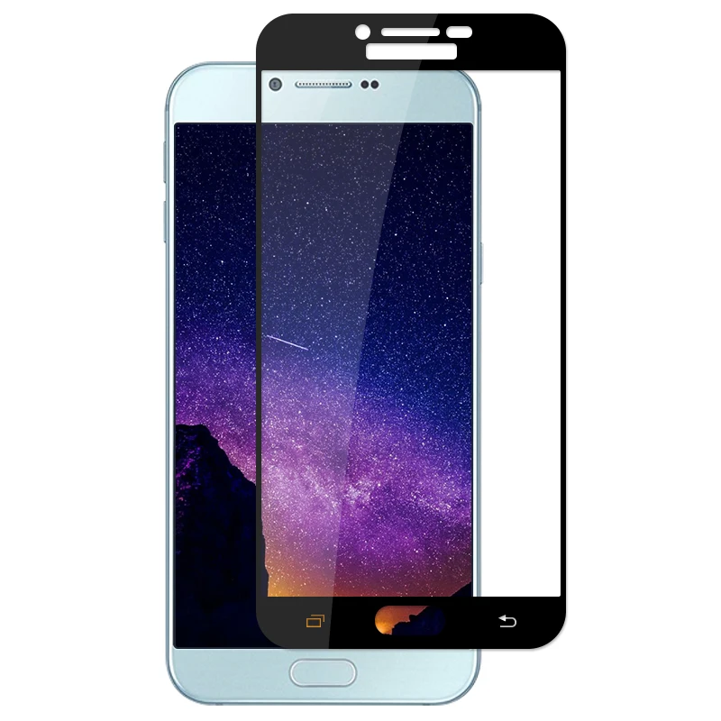 Защитное закаленное стекло для Samsung Galaxy A8 A810 защита экрана заднее стекло протектор стекло SM-A810F стекло экрана - Цвет: Black