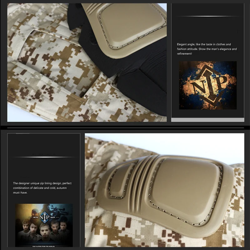 Billige Camouflage taktische militärische kleidung paintball armee cargo hosen kampf hose multicam militar taktische hosen mit knie pads