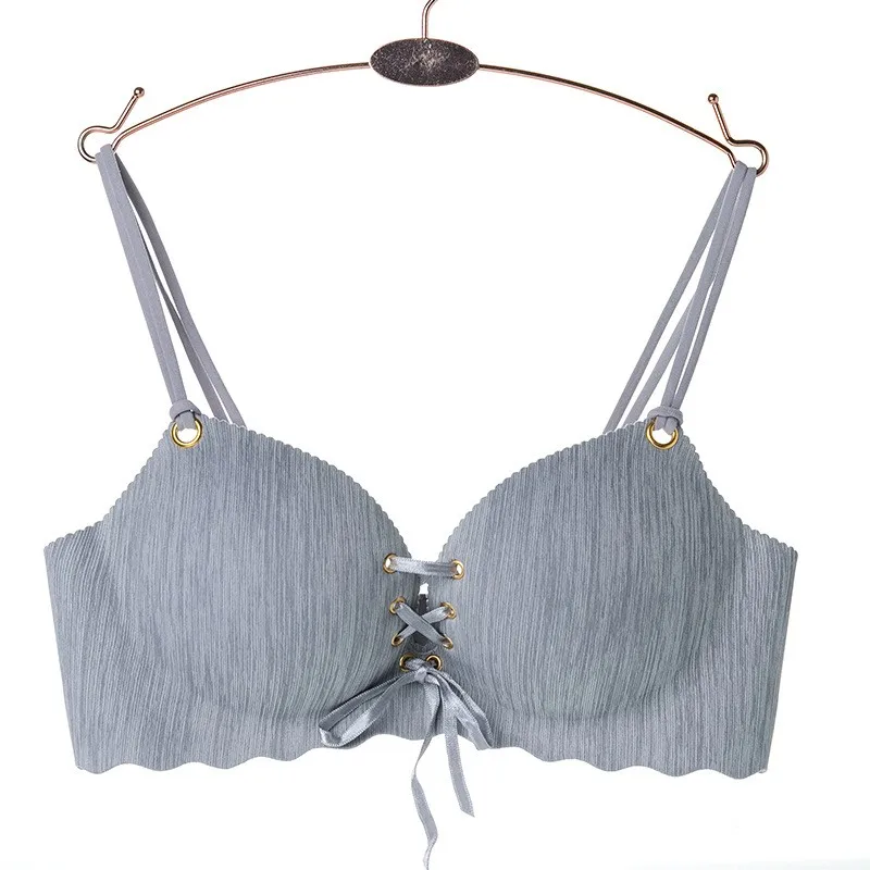 New Fashion Bra Seamless With String Push Up Bras For Women Breathable Wire Free Underwear Women Sexy Lingerie Solid Bra Women