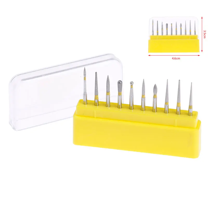 

10pcs/Box Diamond Dental Burs Drill Dental Burs Dia-burs For High Speed Handpiece Medium FG105 106 Dental Tools Dentistry Lab