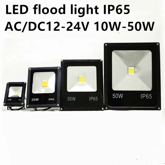 

Free shipping Newest AC/DC 12-24V LED luminaire light 10W 20W 30W 50W IP65 LED Flood Light Floodlight LED street Lamp