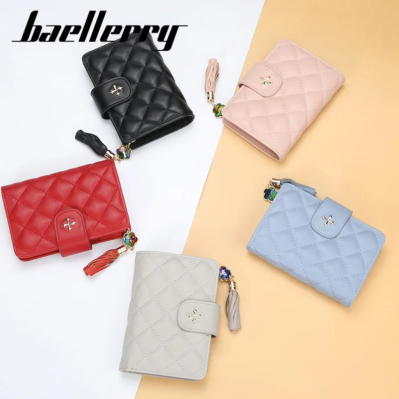 Женские кошельки в клетку Baellerry модные короткие высокого качества Женский