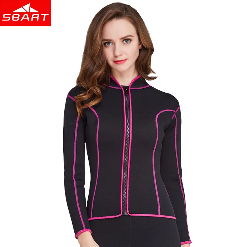 SBART 2017 Long Sleeve Women 2MM Neoprene Wetsuit tops Sunscreen