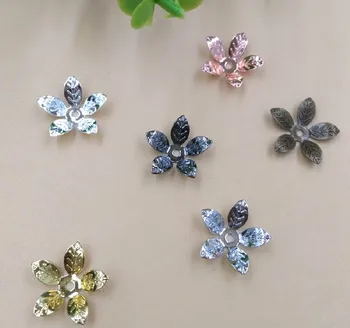 

13mm Filigree Leaf Flower Metal Charms Vintage Spacer Beads Vintage Bu Yao Hair Pins Clasps Accessories DIY Jewelry Findings