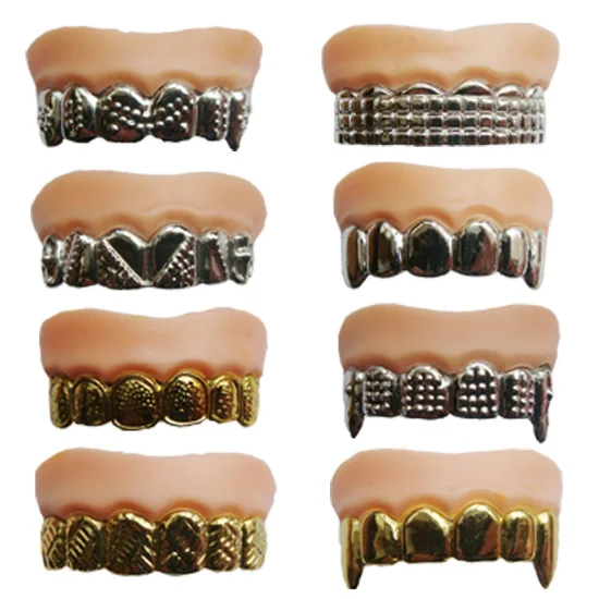 

2 Pcs/lot New Funny Horror False Teeth Zombie Tooth Novelty Gag toy Denture Costume Halloween for party 039