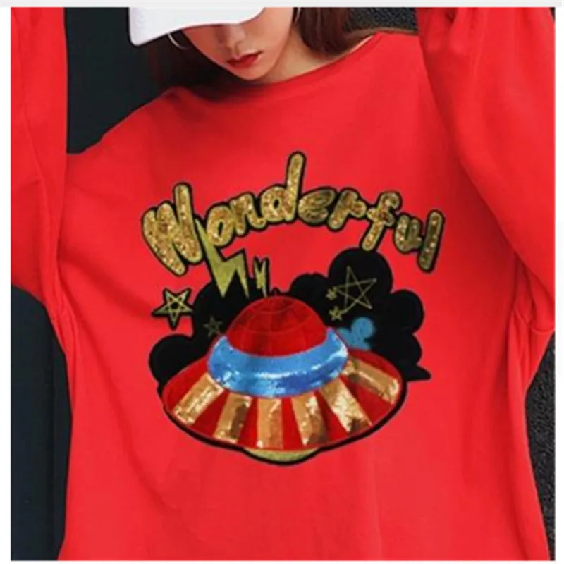 Футболка женская патч с блестками 31 см UFO wonderful deal with it байкерские нашивки для