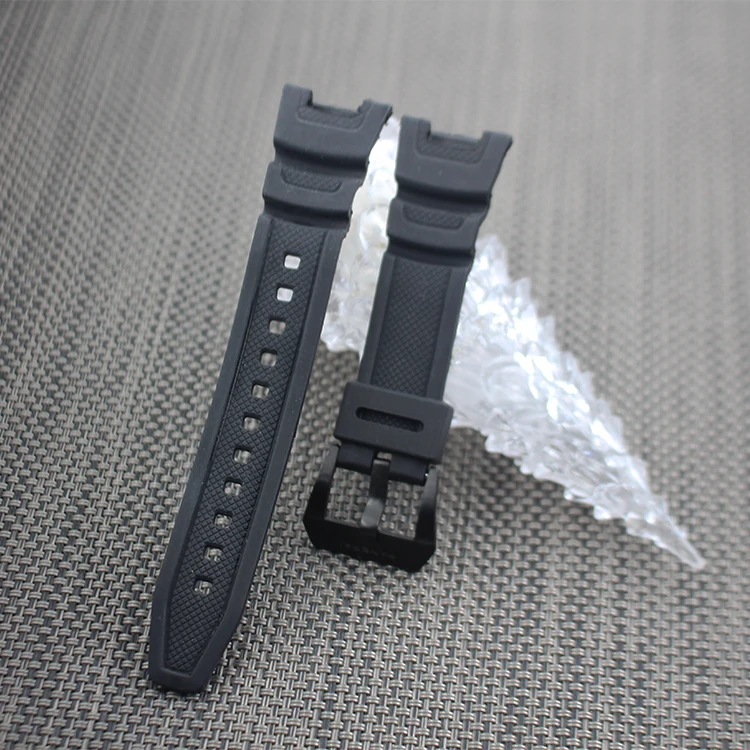 

Black Silicone Rubber Watchband for SGW-100 Replacement Watch Band Sports Waterproof Resin Strap Steel Buckle Wrist Bracelet