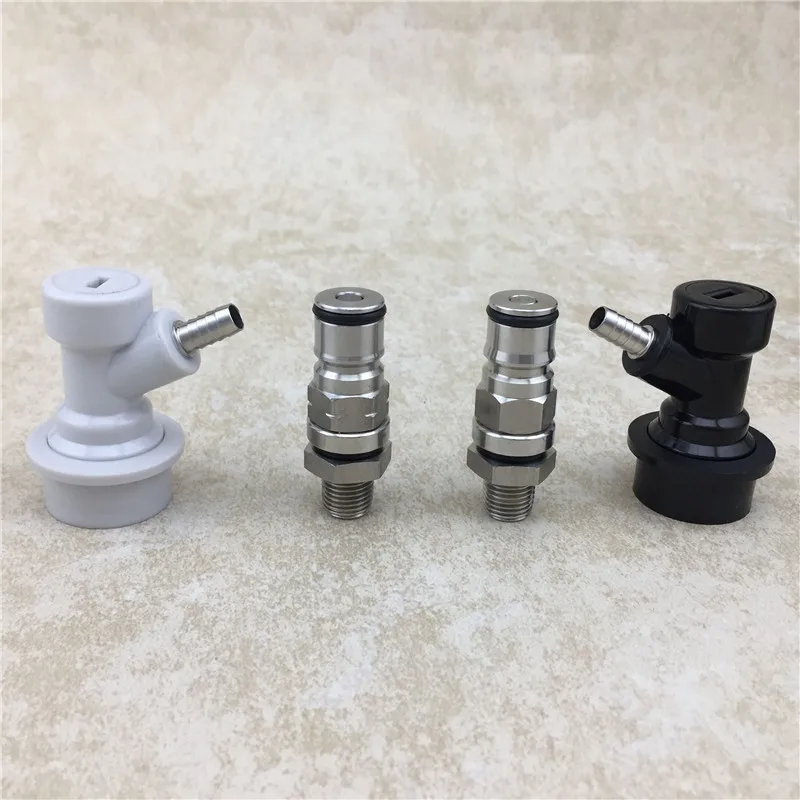

19/32-18 Ball Lock Post with 1/4inch NPT Bulkhead - Liquid and Gas kit with Ball Lock Quick Disconnect Bar Accessories