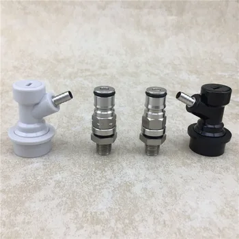 

19/32-18 Ball Lock Post with 1/4inch NPT Bulkhead - Liquid and Gas kit with Ball Lock Quick Disconnect Bar Accessories