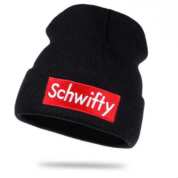 

2018 New Fashion Unisex Casual Hat Schwifty Letter Warm Beanies Cap Women And Men Knitted Winter Hat