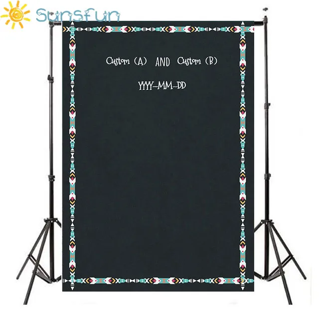 

Sunsfun Custom Wedding Blackboard Name Date Photocall Photography Photo Booth Background Photo Chalk Backdrop Invite Signature