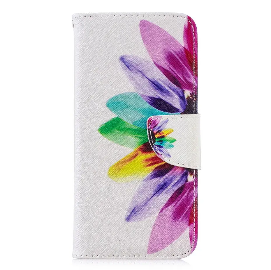 جلد الوجه حافظة لهاتف huawei P الذكية 2019 غطاء ل huawei الشرف 10 لايت الفاخرة الملونة رسمت محفظة حالة كابا الهاتف غطاء