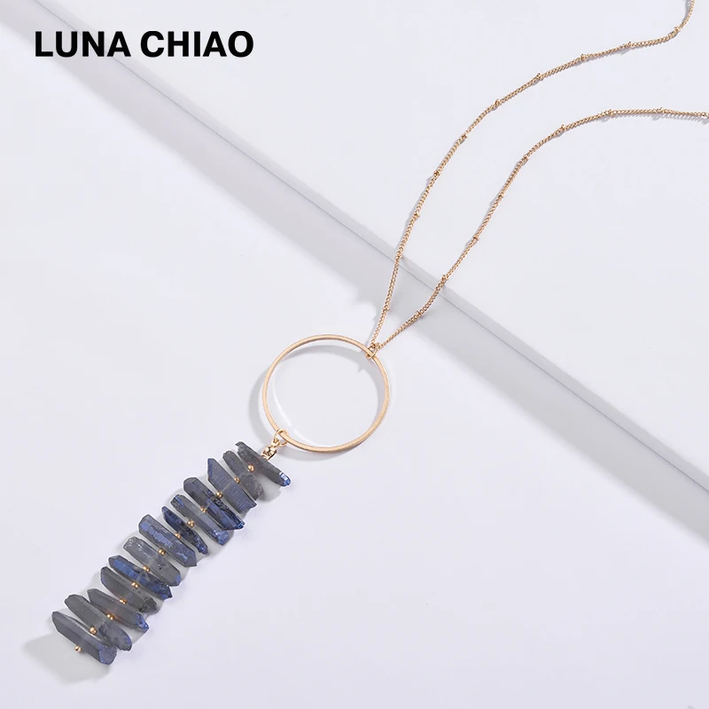 LUNA CHIAO 2019 Новое поступление ювелирных изделий натуральный металлический кварц