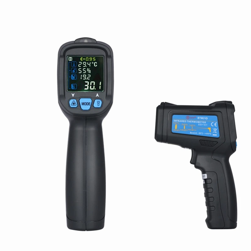 

Non-Contact Digital Thermometer -30~800 Degree K Type Thermocouple IR Hygrometer Temperature Meter with Alarm Flashlight