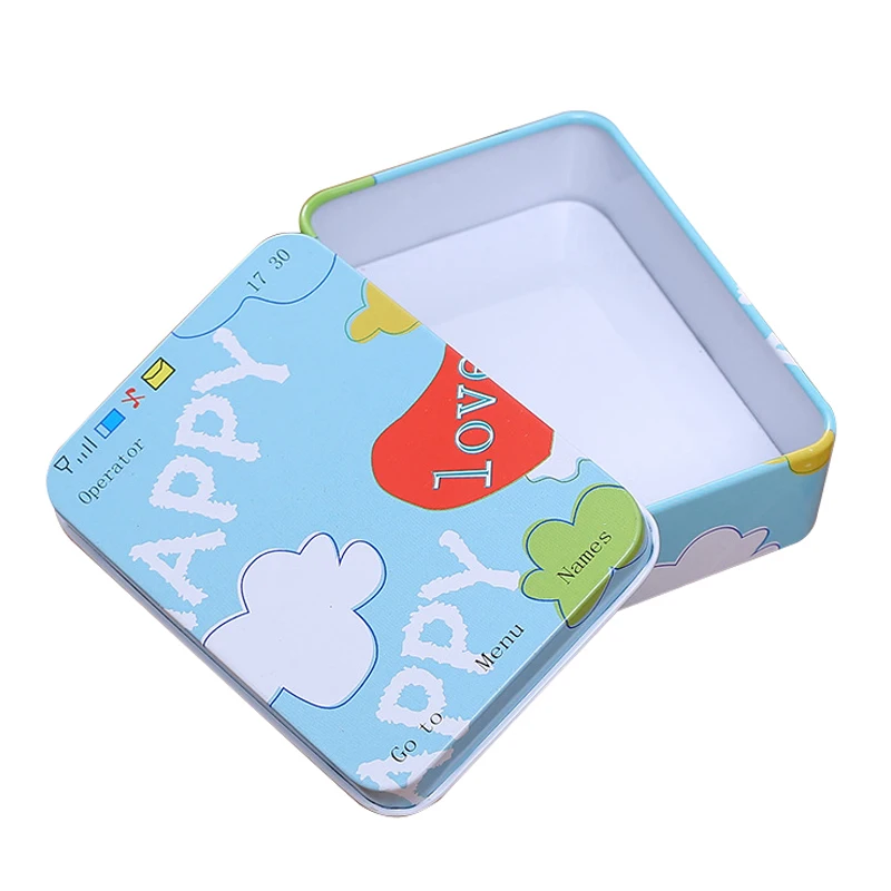 

Retro Tin Small Rectangular Iron Storage Jars Jewelry Box Home Decoration Gift