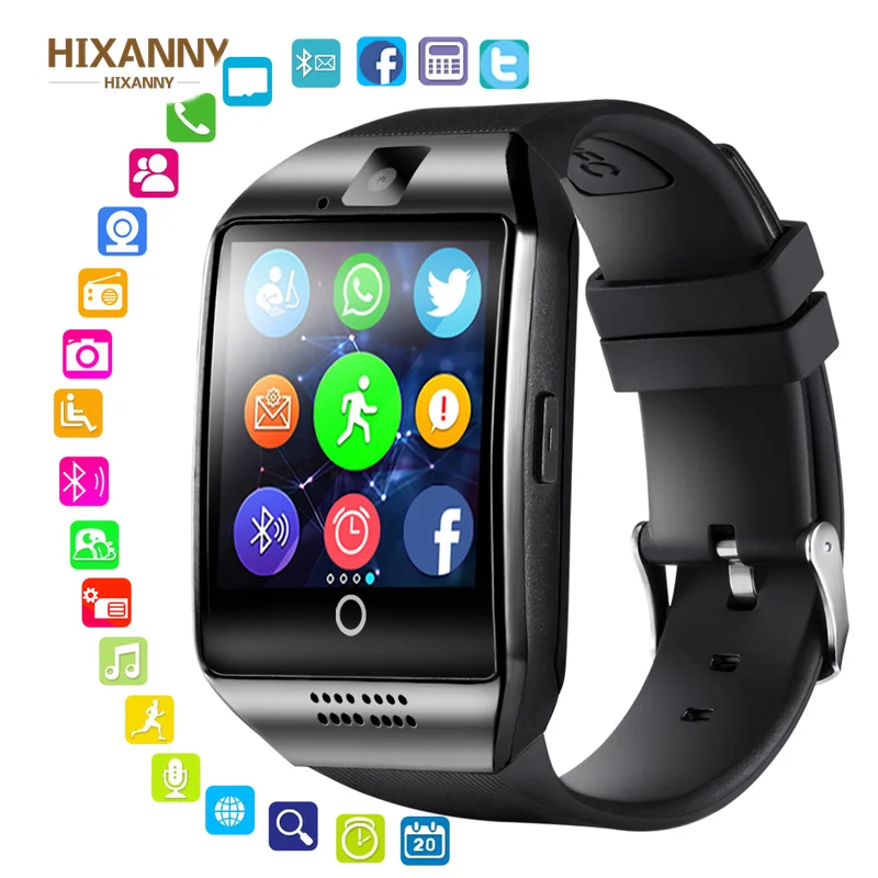 

HIXANNY 2019 new Smart Uhr Mit Kamera, Q18 Bluetooth Smartwatch SIM TF Karte Slot Fitness Activity Tracker Sport Uhr FOr Android