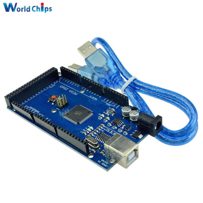 Плата Mega 2560 R3 Mega2560 REV3(ATmega2560-16AU CH340 CH340G) с usb-кабелем, совместима с usb-кабелем высшего качества