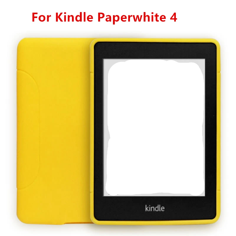 Мягкий силиконовый чехол для Kindle Paperwhite 1/2/3/4 Чехол для электронной книги задняя защитная крышка для Amazon Kindle Paperwhite 4 принципиально+ ручка - Цвет: Yellow 4
