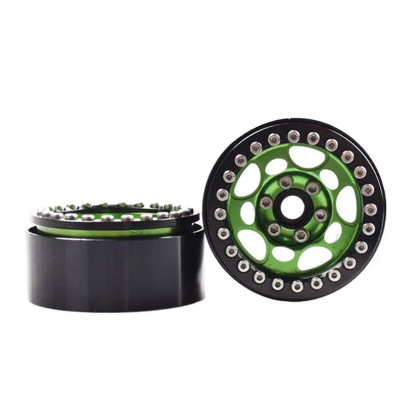 Yfan 4 шт. металлический 1,9 обод для колеса Beadlock для 1/10 Масштаб Rc Гусеничный Crawler осевой Scx10 II D90 Tamiya CC01 D110(зеленый+ черный