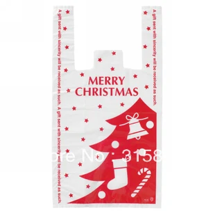 

Merry Christmas Handy Shopping plastic bags 24x45x6cm 100pcs/lot