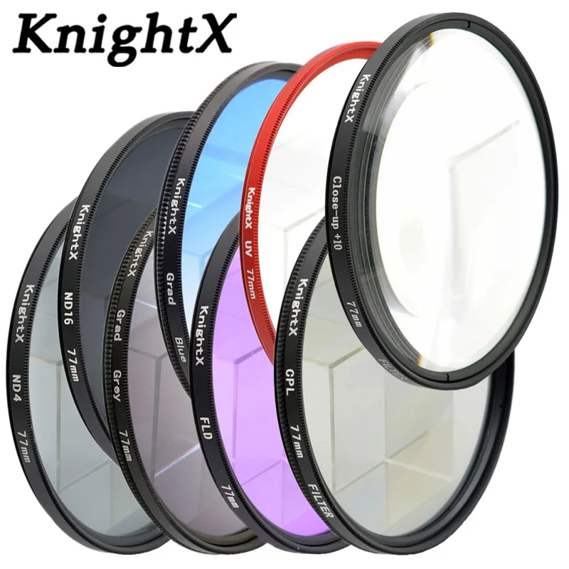 KnightX-카메라 필터, 캐논 eos 7d 60d, Nikon d3300 d5100, 소니 세트, 58MM, 62MM, 67MM, 72, 77MM, nd, 사진 렌즈, 색상