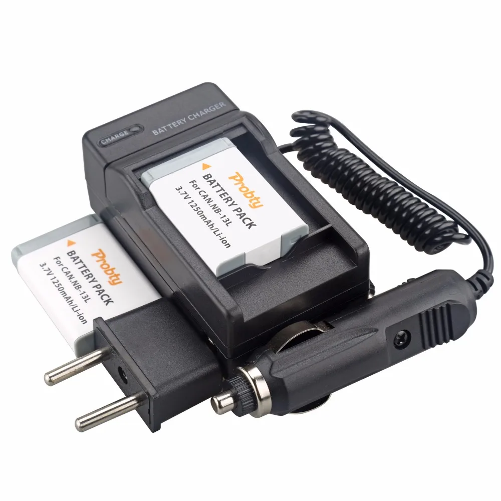 Probty 2pcs NB 13L NB13L NB 13L Rechargeable Battery + Charger For