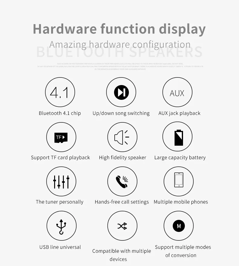 Портативный беспроводной Bluetooth динамик стерео портативный светодиодный s Hifi динамик MP3 мини сабвуфер умная Колонка громкий динамик A2