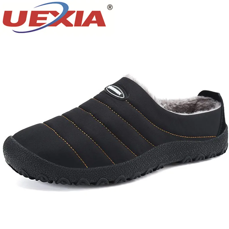 UEXIA/99% г. скидки высокое качество зимние теплые меховые мужские тапочки плюшевые