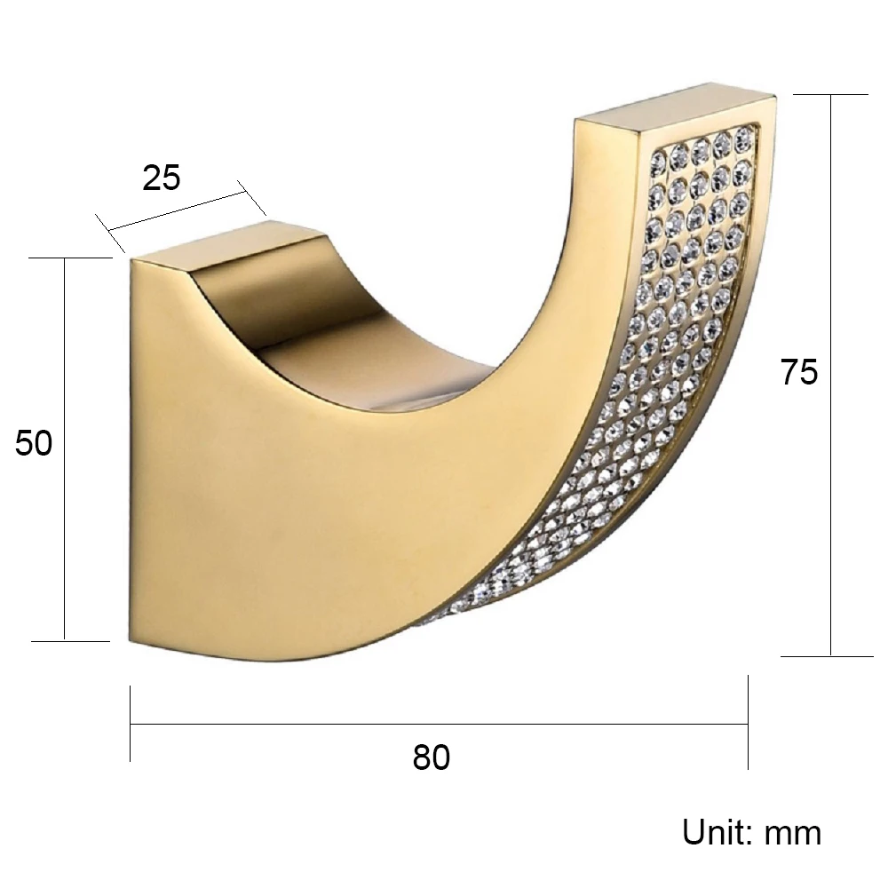 AODEYI крючки для халатов с чешским кристаллом хромированное Золотое полотенце крючок вешалка для одежды тщеславие аксессуары для ванной комнаты