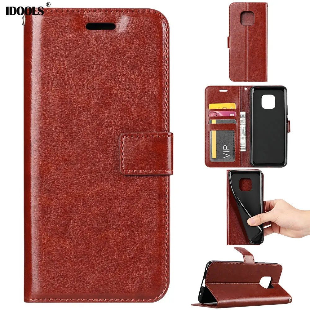 

IDOOLS PU Leather Flip Case for Huawei Mate 20 Pro Wallet Capas Book Phone Cover Bags Cases for Huawei Mate 20 pro Coque