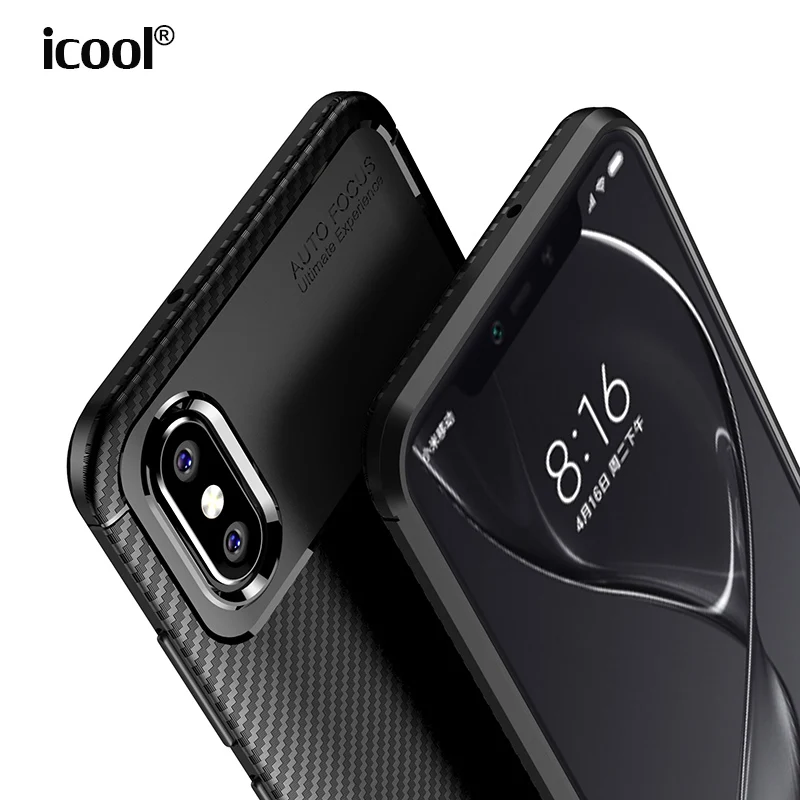 

icool for XiaoMi Mi 8 Explorer Case Mi8 Exploer Back Cover Carbon Fiber Slim Silicone Soft TPU Case for XiaoMi Mi 8 Explorer