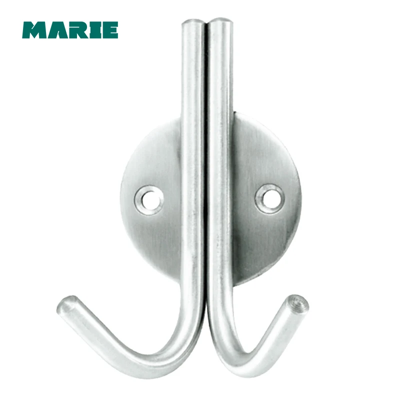1 set High quality Restroom Tower Holder Wall-mount Stainless Steel hooks Bathroom accessories Clothes Hook HK006