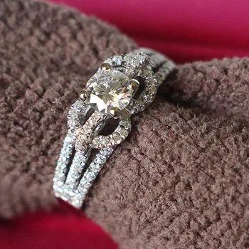 

3M New Arrival Solid 14K White Gold 585 Ring 0.5Ct New Design Diamond Excellent Round AU585 Engagement Ring Jewelry