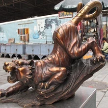 > китайские королевские классические бронзовые медные, сделанные фэн шуй свирепость тигра статуи