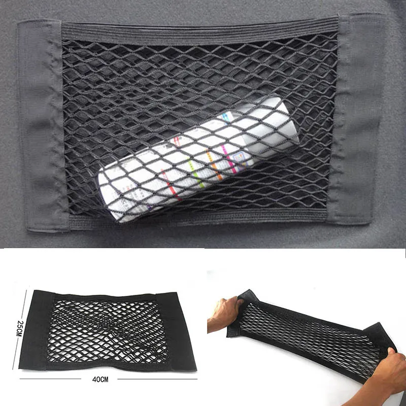 

Mesh Storage Bag Car Accessories Portable Auto Seat Back Storage Mesh Pocket Trunk Organizer Seat Elastic String Net