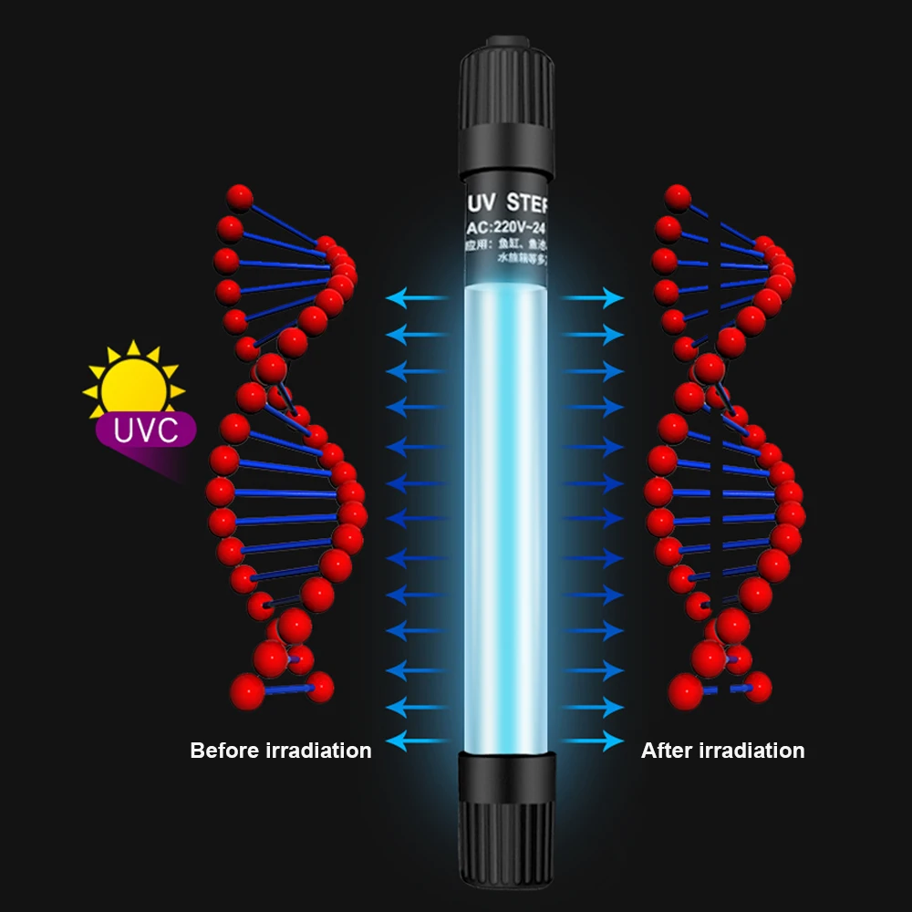 УФ-лампы для аквариума стерилизация/чистая вода/удаление водорослей УФ-лампа аквариумное освещение Одиночная трубка/таймер УФ-лампа для аквариума