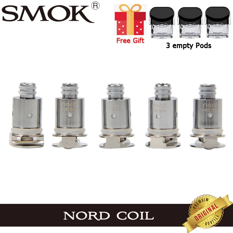 5 шт./лот оригинальная катушка Smok Nord 1.4ом сетка 0.6ом керамическая головка DC для