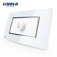 Livolo стандарт США/Австралии роскошное белое жемчужное Хрустальное стекло, диммер розетка(тусклый вверх/вниз), AC 100~ 250 В, VL-C391G-81