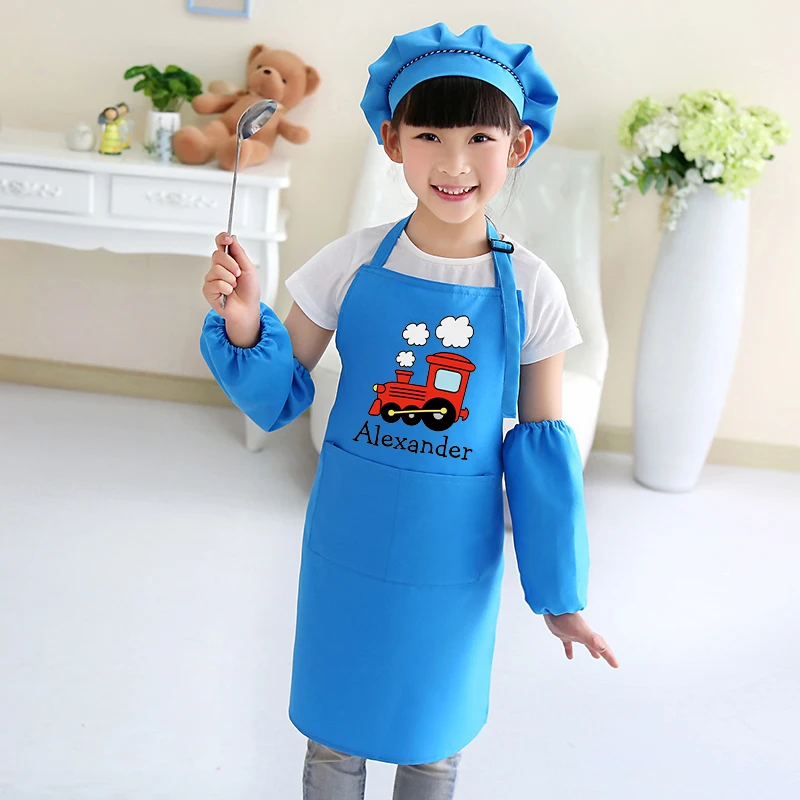

Children's nursery art painting cooking baking aprons child kindergarten paint clothes for kids print logo