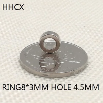 

10pcs/lot Ring magnet 8*3 mm Hole 4.5 mm N35 Strong NdFeB magnet 8x3 mm Permanent Neodymium magnet 8mm x 3mm 8x3-4.5 MM