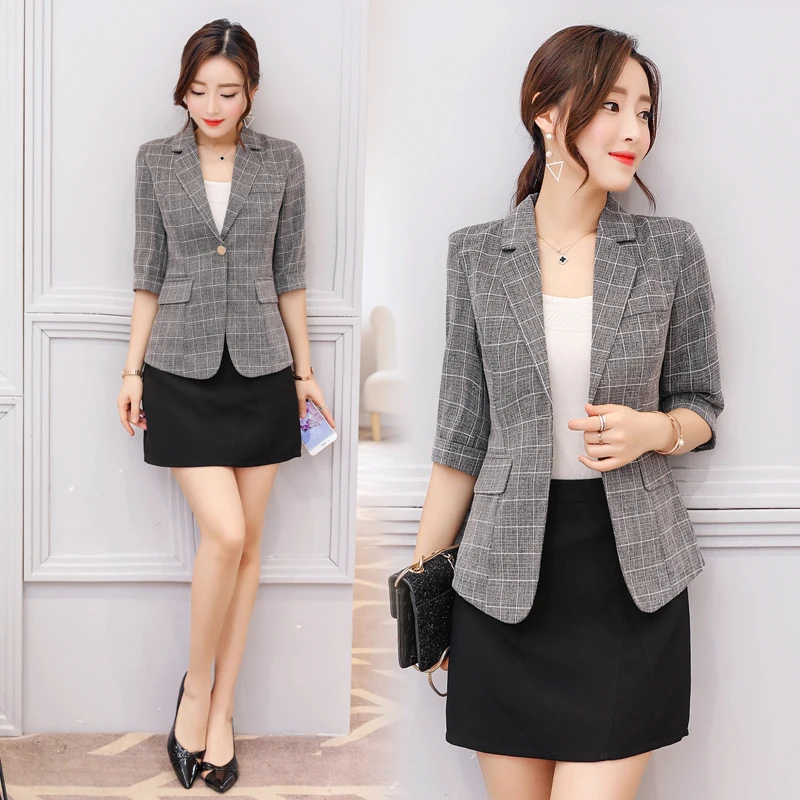 2017 Spring and Autumn Plaid Shawl Cardigan and Jacket